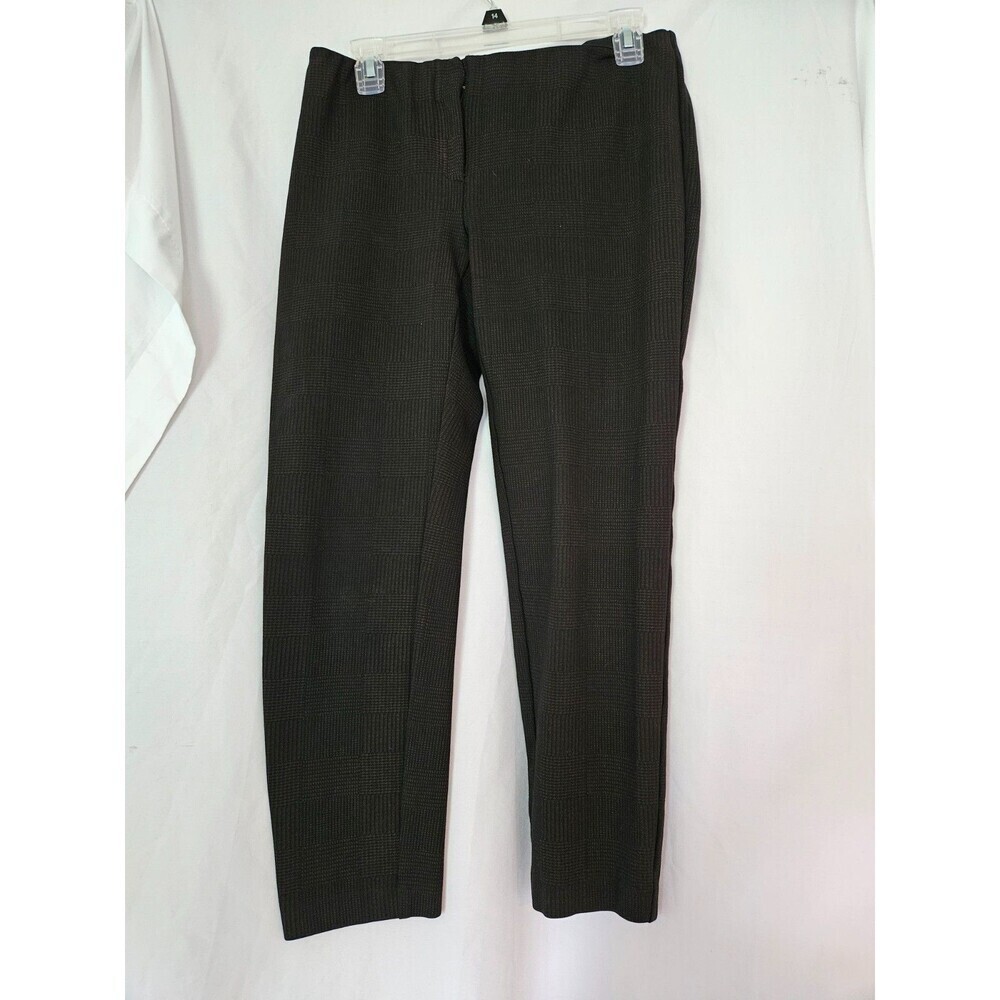 Alfani Pants Womens‎ 8 Black Brown Houndstooth Ponte Ankle Cropped Career
